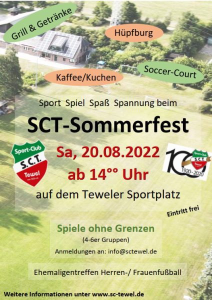 “Gut 100 Jahre” – Sommerfest beim SC Tewel am 20.August beim SC Tewel