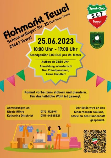 Flohmarkt auf dem Teweler Sportplatz am So., 25.06.2023