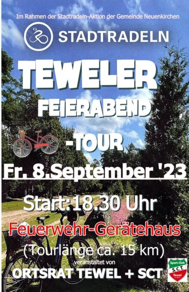 Tewel lädt zur Feierabend-Radtour am Freitag, 8.September