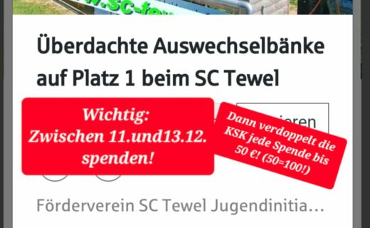 WirWunder: Unterstütze die Spendenaktion zugunsten des SC Tewel