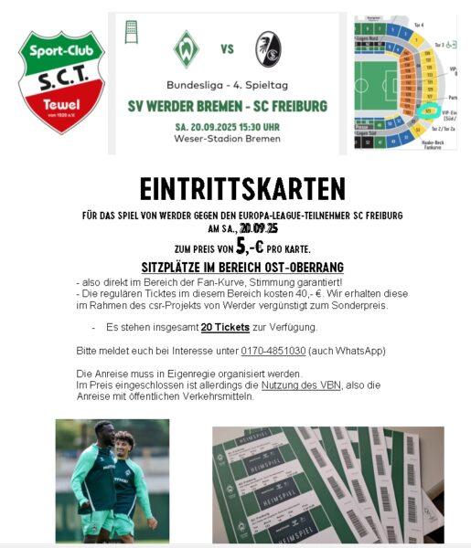 Werder-Tickets zum Aktionspreis