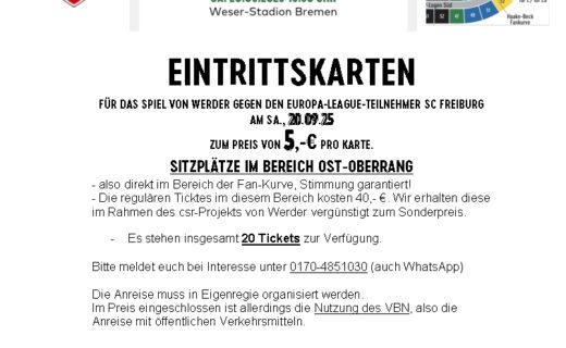 Werder-Tickets zum Aktionspreis