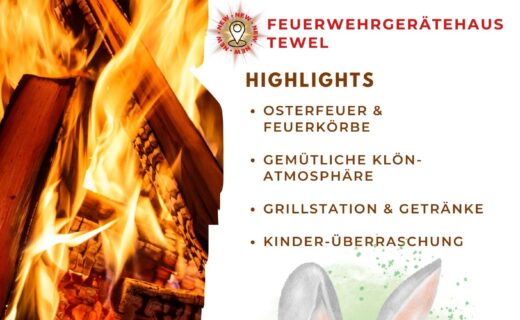 Osterfeuer in Tewel am 4. April 2026