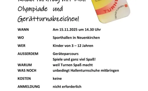 Kinderturntag mit Mini-Olympiade und Gerätturnabzeichen
